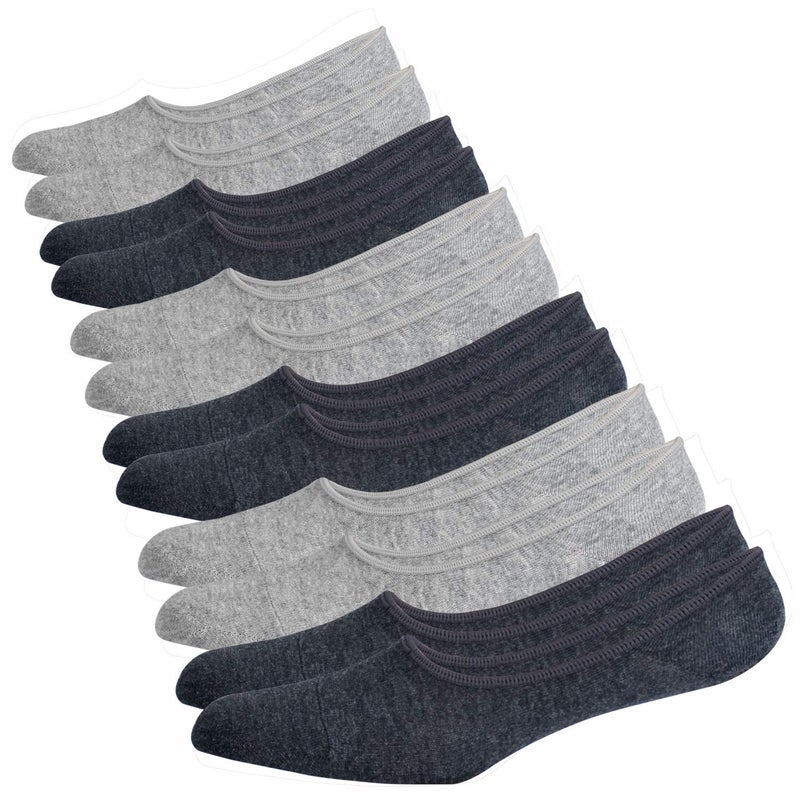 JORMATT 6 Pairs Mens Truly No Show Socks with Non Slip Grips Women Loafers Sneaker Boat Low Cut Shoes Cotton Socks,Men Shoes size 10-14 - Image 2